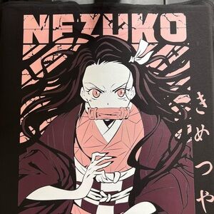 Demon slayer Anime Nezuko Graphic T-Shirt with Pink and Black Design